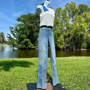 Free People We the Free Double Dutch Split Skinny Jeans NEW Indigo S